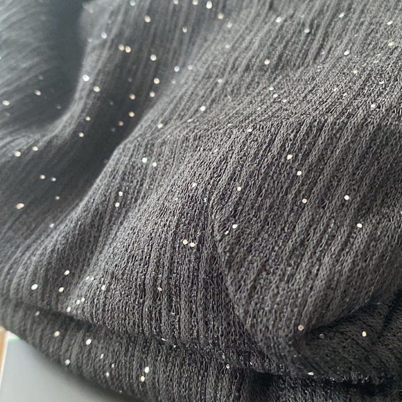 Sholdit-Infinity Scarf with zip picket 32x10 Black with silver sparkles - Picture 3 of 4